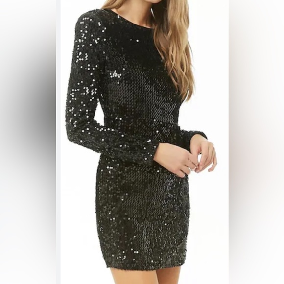 *WILL ACCEPT ANY OFFER* Forever 21 Sequin Bodycon Mini Dress Size S - Picture 2 of 5
